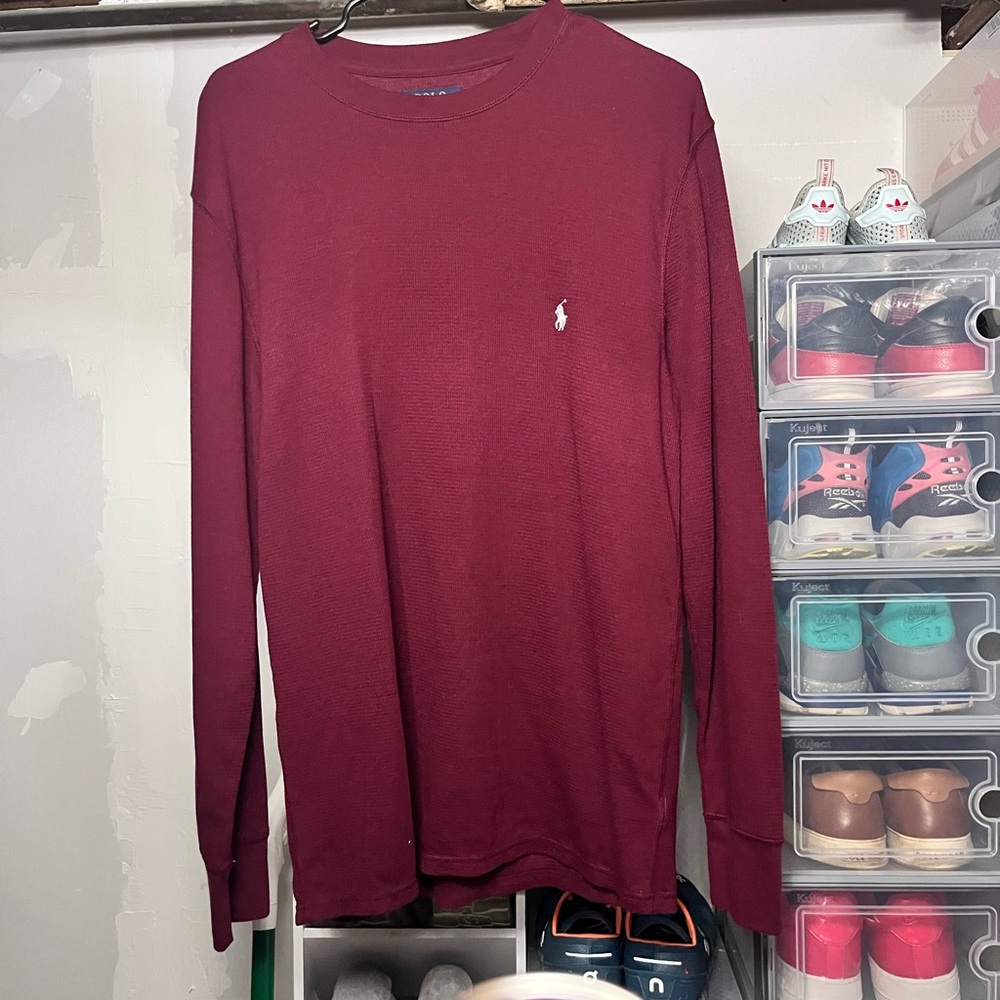 Polo by Ralph Lauren Men's Deep Red Long Sleeve Tee